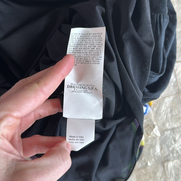 Roberto Cavalli Floral Print Dress with Black & White back colorful jersey sz 6 - Picture 12 of 15